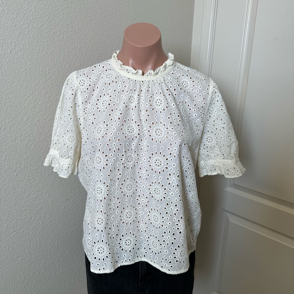 Madewell Cream Cottagecore Top Sz L